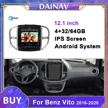 12.1 inç HD ekran Araba Multimedya DVD Oynatıcı Benz Vito 2016 İçin 2017 2018 2019 2020 Telsa Stil Araba Stereo Radyo GPS Navigasyon