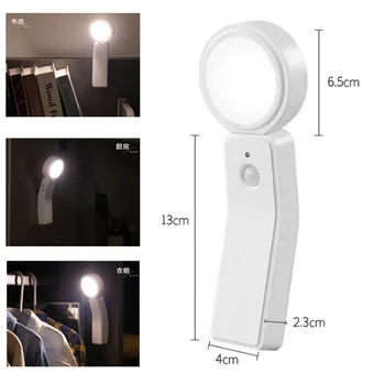 PIR hareket sensörü Gece Lambası 360° Rotasyon Led masa lambası USB Şarj Edilebilir Gece Lambası Vücut İndüksiyon Duvar Lambası yatak odası aydınlatması