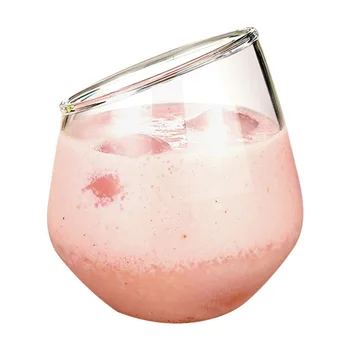 Eğik cam su bardağı kalınlaşmış yaratıcı kişilik cam kırmızı şarap şişesi meyve suyu fincanı soğuk içecek bardağı smoothie bardağı Viski şarap bardağı
