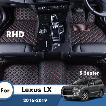 RHD Araba Paspaslar Lexus LX 2019 İçin 2018 2017 2016 8 Kişilik Suni Deri Özel Halı Oto Styling Araba Aksesuarları Kilim