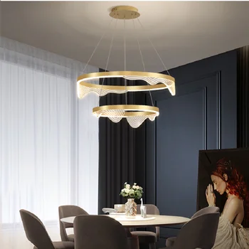 IWP Modern asılı ışık lüks altın akrilik LED avize oturma odası yemek masası kolye lamba yaratıcı mutfak ada ışık