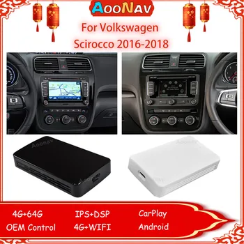 Kablosuz CarPlay AI Adaptör Kutusu Volkswagen Scirocco 2016-2018 İçin Android 10 Mini RK3328 Tak ve Play64G GPS Navigasyon Wifi