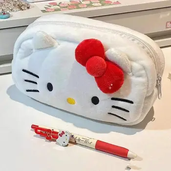 Kawaii Sanrio Hello Kitty Sevimli Peluş Kırtasiye Çantası Melodi Karikatür Büyük Kapasiteli Kozmetik Çantası Kız saklama çantası Öğrenci Hediye