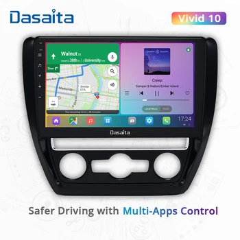 Dasaita VW Jetta 2011 İçin 2012 2013 2014 2015 Apple Carplay Android Oto araba akıllı sistemi radyo Navigasyon GPS DSP 4G 64G