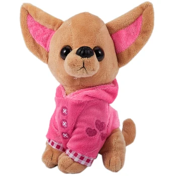 1 Adet 17Cm Chihuahua Yavru Çocuk Oyuncak Kawaii Simülasyon Hayvan Bebek doğum günü hediyesi Kızlar İçin Çocuk Sevimli Doldurulmuş Köpek peluş oyuncak
