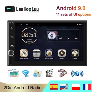 LeeKooLuu 2 Din Android 9.0 Araba Multimedya Video Oynatıcı Evrensel 2DİN Stereo Radyo GPS Volkswagen Nissan Hyundai Kia Toyota