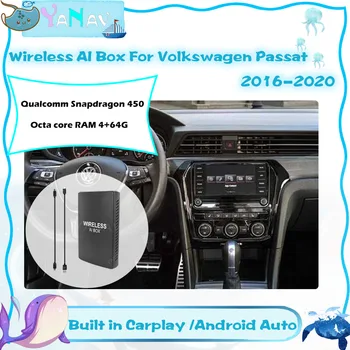Android CarPlay Kablosuz AI Kutusu Volkswagen Passat / Passat Varyant 2016-2020 Qualcomm Tak ve Çalıştır Araba Akıllı Kutusu Google