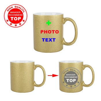 Özelleştirmek Fotoğraf Altın kupa Baskı Logo görüntü kupalar Kişiselleştirilmiş Drinkware Benzersiz Hediye Buzlu inci sır DIY kupalar